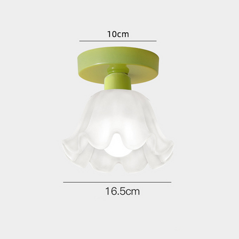 Glass Pumpkin Ceiling Light with Scalloped Shade