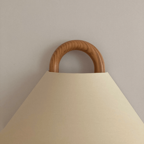 Pleated Wood Wall Sconce with Semicircular Fabric Shade for Bedrooms