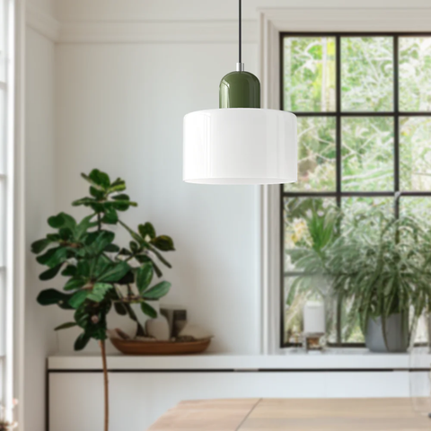 Retro Glass Pendant Light with Adjustable Cord for Ambient Lighting