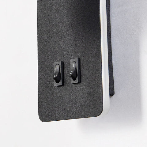 Rotatable LED Reading Wall Sconce with Square Backplate and Spotlight