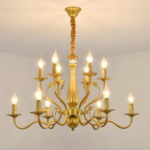 Contemporary Multi-Light Chandelier with Curved Design