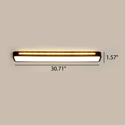 Long LED Flush Mount Ceiling Light with Rounded Frame for Interiors