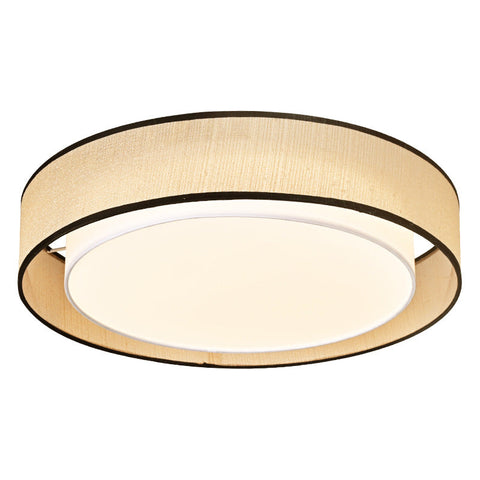 Ceiling Light with Linen Drum Shade and Low-Profile Mount