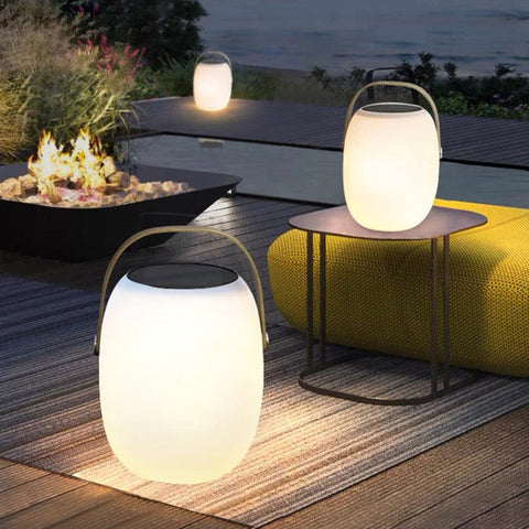 Portable Solar Basket LED Lamp for Outdoor Ambient Lighting