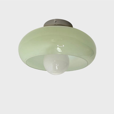 Glass Semi-Flush Ceiling Light with Mid-Century Form