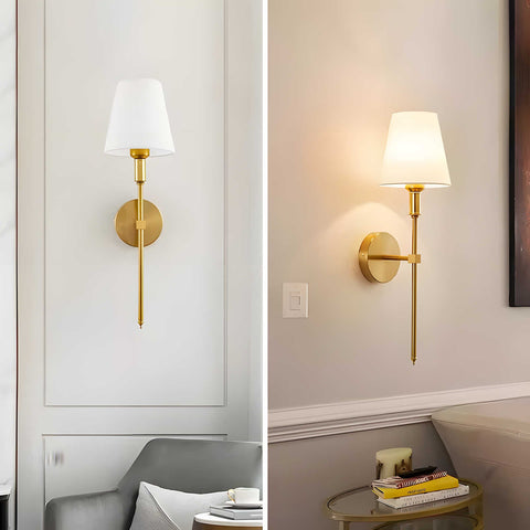 Modern Rechargeable LED Wall Lamp with Fabric Shade and Remote Control