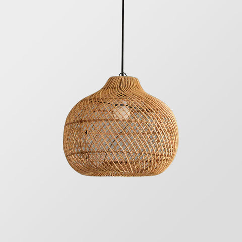Woven Rattan Basket Pendant Light