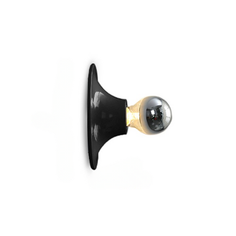 Wall Light with Bauhaus Curve and Exposed Bulb Design