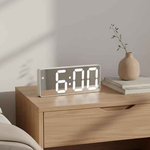 Digital Alarm Clock with LED Time and Temperature Display