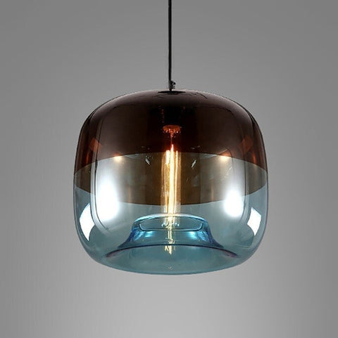 Retro Tinted Glass Pendant Light for Kitchen Islands and Dining Rooms