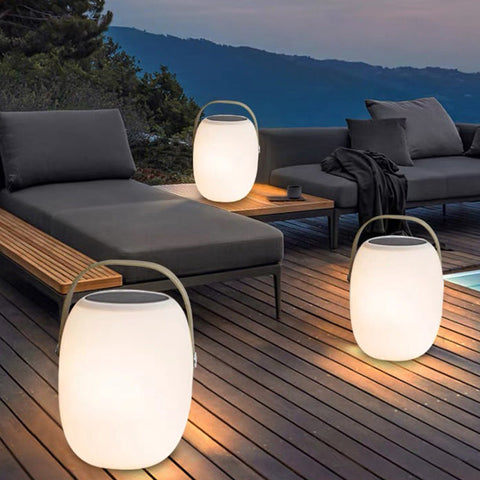 Portable Solar Basket LED Lamp for Outdoor Ambient Lighting