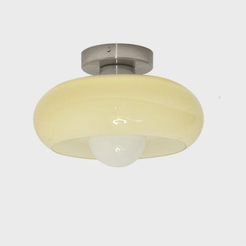 Glass Semi-Flush Ceiling Light with Mid-Century Form