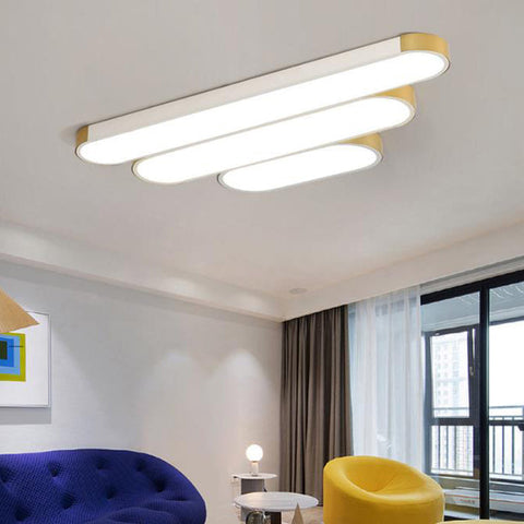 Rectangular Ring LED Flush Mount Ceiling Light for Modern Interiors