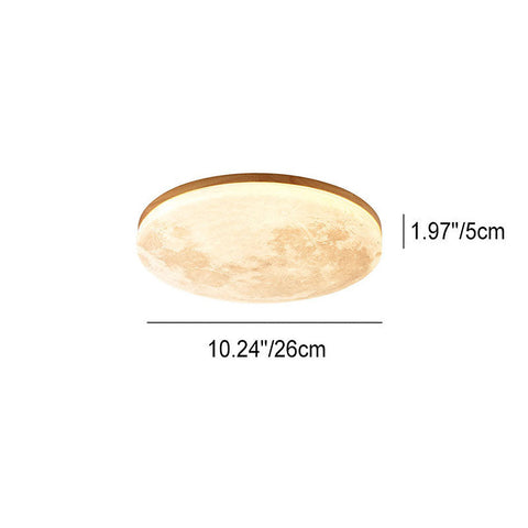 Moon-Texture LED Flush Mount Ceiling Light with Adjustable Modes