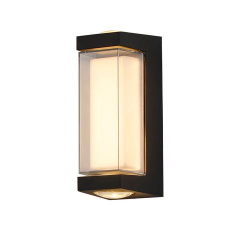 Rectangular LED Outdoor Wall Light with Up-and-Down Glow for Patios