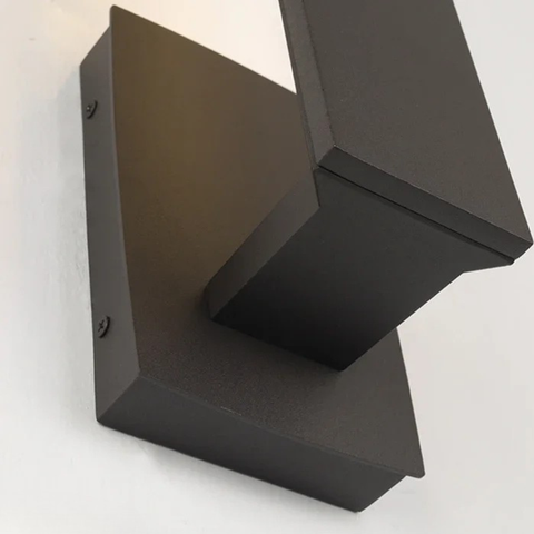 Outdoor Wall Sconce with Offset Metal Panel and LED Backlight