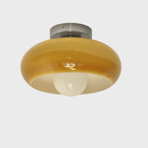 Glass Semi-Flush Ceiling Light with Mid-Century Form