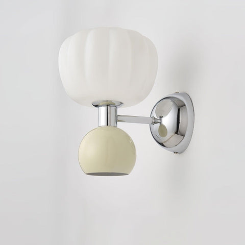 Wall Light with Glass Globe and Rounded Two-Tone Accent