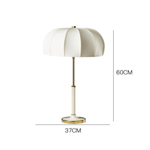 Table Lamp with Fabric Shade and Metal Base