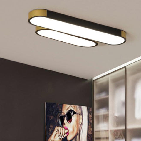 Rectangular Ring LED Flush Mount Ceiling Light for Modern Interiors
