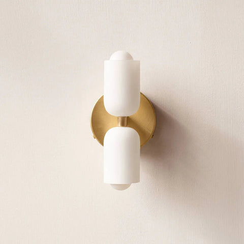 Modern Double-Light Wall Sconce with Upward and Downward Lighting for Indoor Spaces