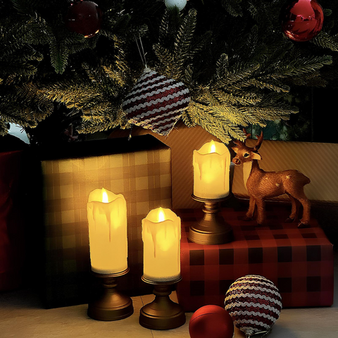 Realistic Flameless LED Candle Set with Flickering Flame Effect for Home Decor