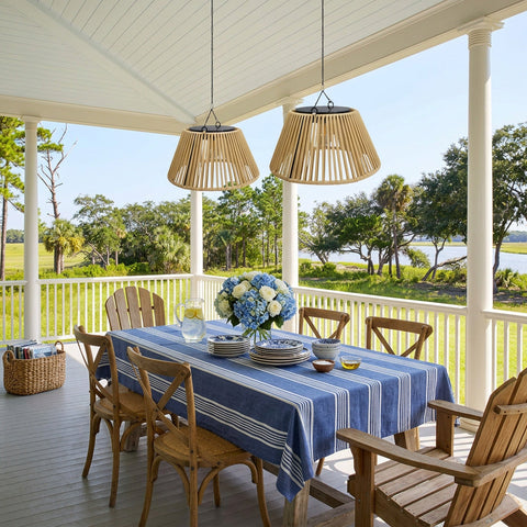Vintage Rattan Pendant Light with Solar Hanging Lamp for Garden