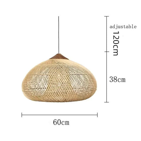 Pendant Light with Handwoven Rattan Shade