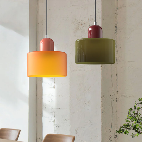 Retro Glass Pendant Light with Adjustable Cord for Ambient Lighting