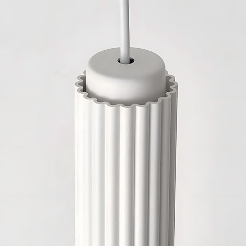 Ribbed Metal Cylinder Pendant Light