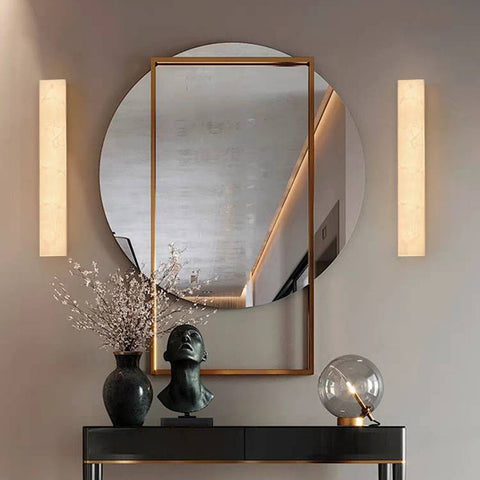 Outdoor Wall Light with Rectangular Alabaster