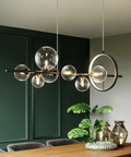Glass Globe Chandelier with 7 or 10 Lights