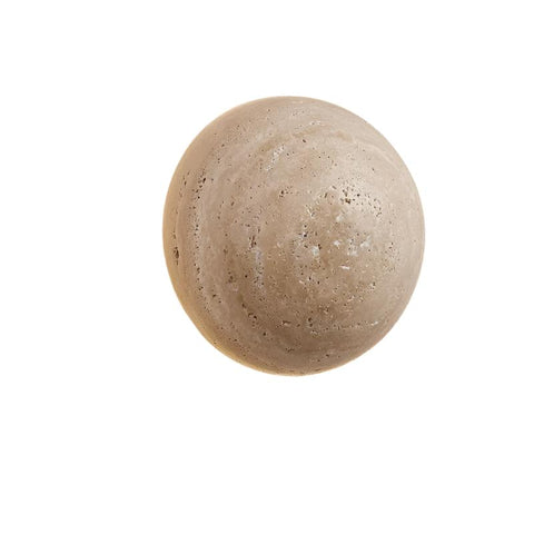 Wall Light with Round Travertine Disc and Pull-Cord Accent