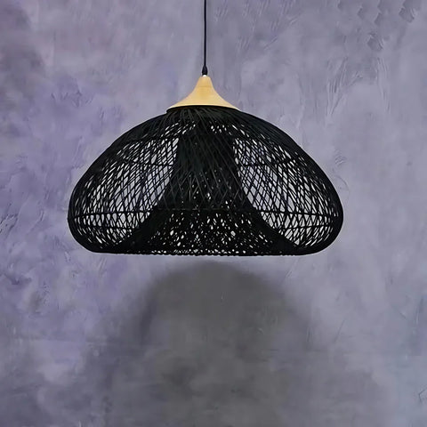 Pendant Light with Handwoven Rattan Shade