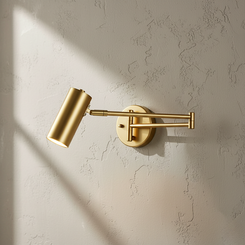 Wall Sconce with Adjustable Arm and Cylindrical Metal Shade
