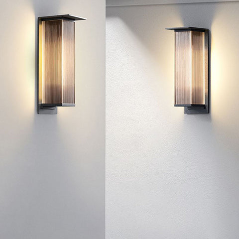 Ribbed Acrylic Outdoor Wall Light for Patio and Entryway Lighting