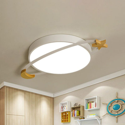 Modern Moon and Star LED Ceiling Light for Kids' Bedroom and Playroom