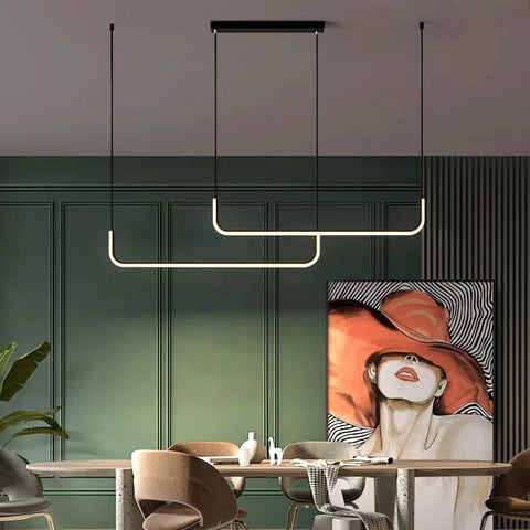 Linear LED Pendant Light for Kitchen Islands and Dining Room Tables