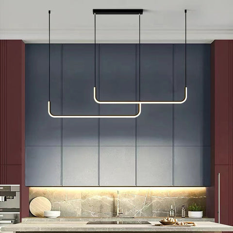 Linear LED Pendant Light for Kitchen Islands and Dining Room Tables