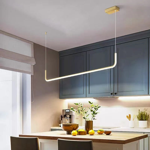 Linear LED Pendant Light for Kitchen Islands and Dining Room Tables
