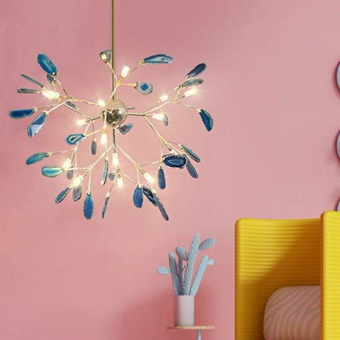 Branch-Style Glass Chandelier for Bedrooms and Living Room Lighting