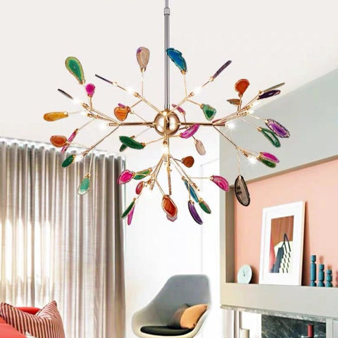 Branch-Style Glass Chandelier for Bedrooms and Living Room Lighting