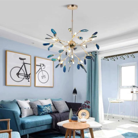 Branch-Style Glass Chandelier for Bedrooms and Living Room Lighting