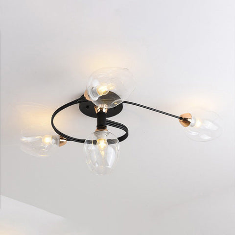 Glass Globe LED Flush Mount Ceiling Light for Dining Room Lighting