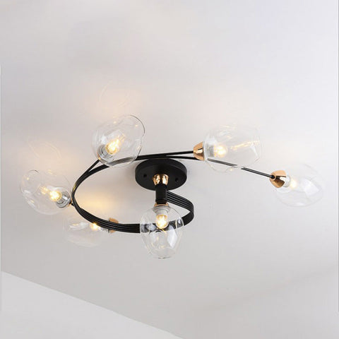 Glass Globe LED Flush Mount Ceiling Light for Dining Room Lighting