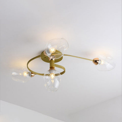 Glass Globe LED Flush Mount Ceiling Light for Dining Room Lighting