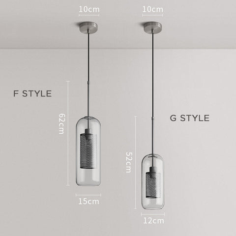 Glass Globe Cage Pendant Light for Kitchen Island and Dining Room