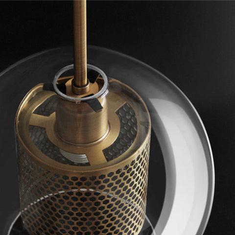 Glass Globe Cage Pendant Light for Kitchen Island and Dining Room