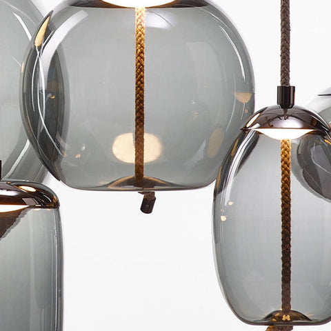 Textured Glass Pendant Light for Dining Room and Bedroom Lighting