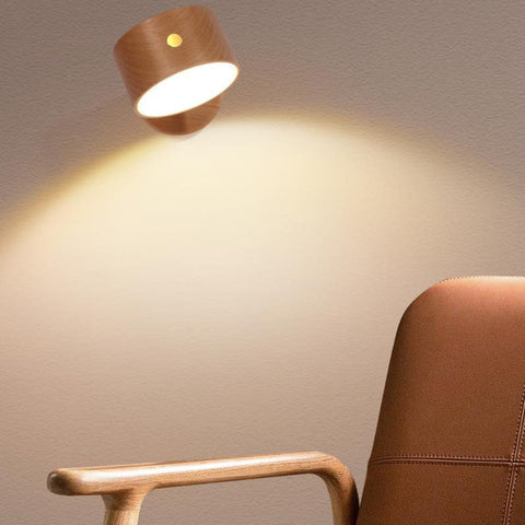 Rechargeable Magnetic Wood LED Wall and Night Light for Bedside Use